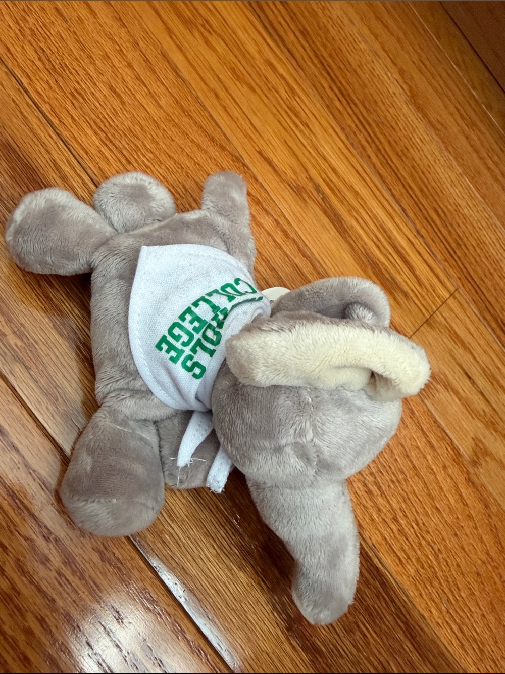 Gray Plush Elephant with White Bandana - Nichols College